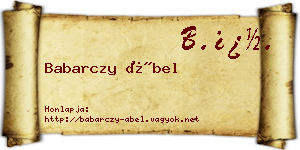 Babarczy Ábel névjegykártya