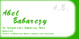abel babarczy business card