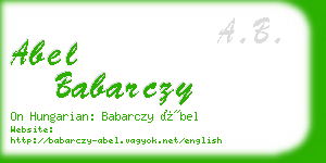 abel babarczy business card